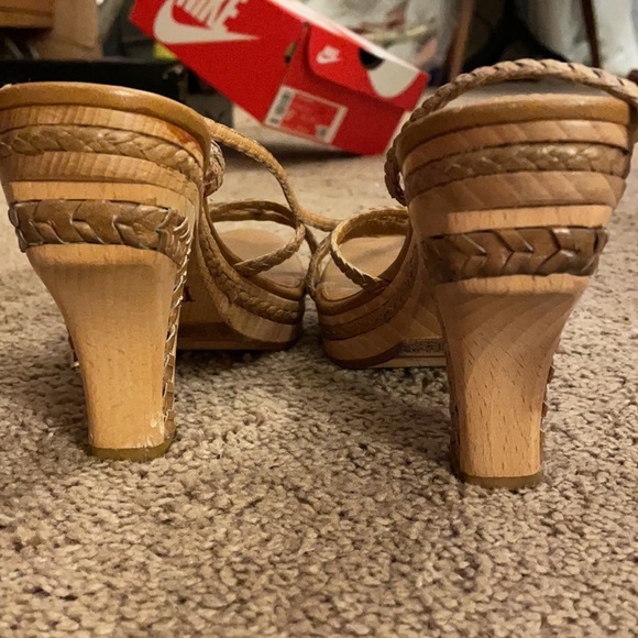 Dior Wooden/Leather Open-Toe Platform Sandals - Picture 6 of 8